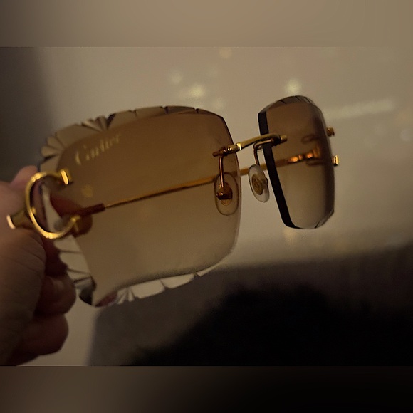 Cartier Big C Sunglasses with Gold Detail & Gradient Brown Lens CT0092O-001 - Picture 2 of 8